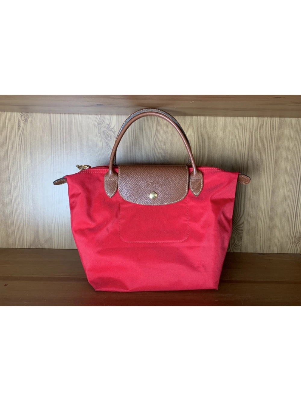 Longchamp Bright Pink Small Canvas Top Handle Handbag